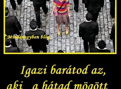Igazi barátod az, aki a hátad mögött is csak jót mond rólad