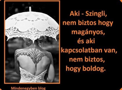 Aki - Szingli, nem biztos hogy magányos, és aki kapcsolatban van, nem biztos, hogy boldog.