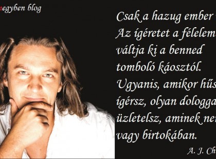 Csak a hazug ember ígér. Az ígéretet a félelem váltja ki a benned tomboló káosztól. Ugyanis, amikor hűséget ígérsz, olyan dologgal üzletelsz, aminek nem vagy birtokában.