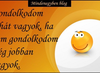 Gondolkodom tehát vagyok, ha nem gondolkodom még jobban vagyok