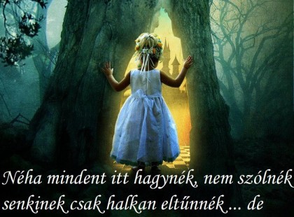 néha mindent itt hagynék, nem szólnék senkinek csak halkan eltűnnék ... de úgyis visszafordulnék, mert van néhány jó barát akik visszavárnak még .