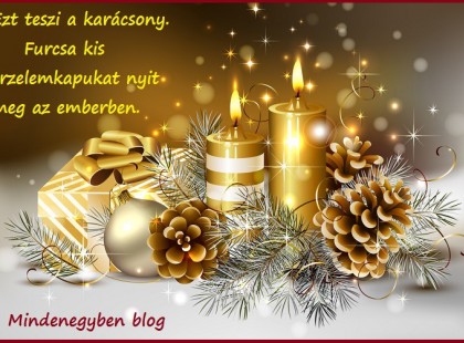 Ezt teszi a karácsony. Furcsa kis érzelemkapukat nyit meg az emberben.