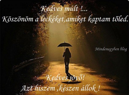 Kedves múlt !....Köszönöm a leckéket,amiket kaptam tőled.