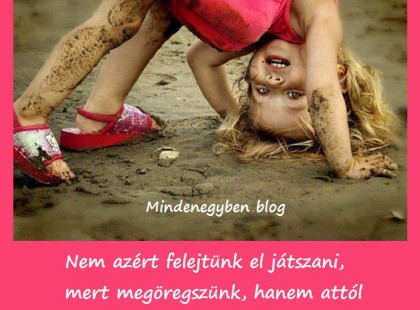 Nem azért felejtünk el játszani, mert megöregszünk, hanem attól öregszünk meg, hogy elfelejtünk játszani.