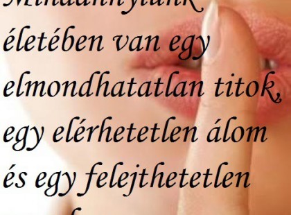 Mindannyiunk életében van egy elmondhatatlan titok, egy elérhetetlen álom és egy felejthetetlen szerelem.