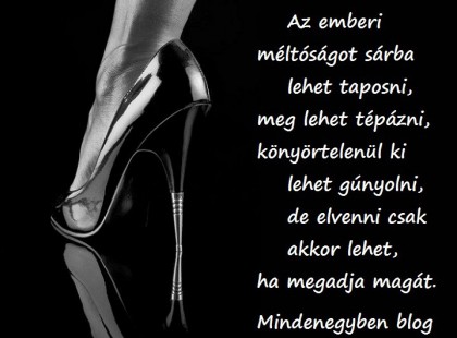 Az emberi méltóságot sárba lehet taposni, meg lehet tépázni...