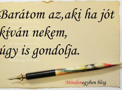 Barátom az,aki ha jót kíván nekem,úgy is gondolja.