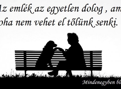 Az emlék az egyetlen dolog , amit soha nem vehet el tőlünk senki.