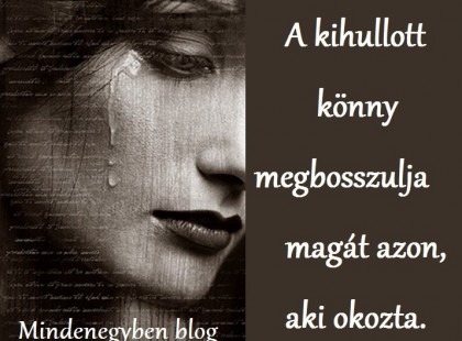 A kihullott könny megbosszulja magát azon, aki okozta.