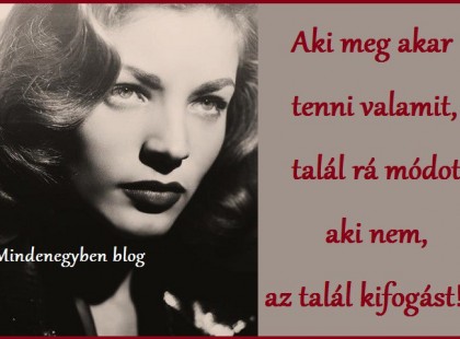 Aki meg akar tenni valamit, talál rá módot, aki nem, az talál kifogást!