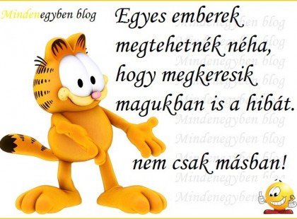Egyes emberek megtehetnék néha, hogy megkeresik magukban is a hibát.. nem csak másban!