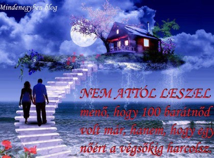 NEM ATTÓL LESZEL menő, hogy 100 barátnőd volt már, hanem, hogy egy nőért a végsőkig harcolsz.