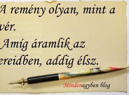 A remény olyan, mint a vér. Amíg áramlik az ereidben, addig élsz