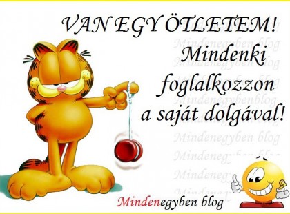 VAN EGY ÖTLETEM! Mindenki foglalkozzon a saját dolgával!