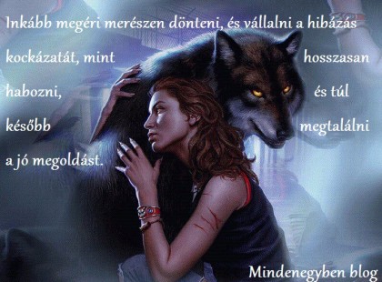 Inkább megéri merészen dönteni, és vállalni a hibázás kockázatát, mint hosszasan habozni, és túl később megtalálni a jó megoldást.