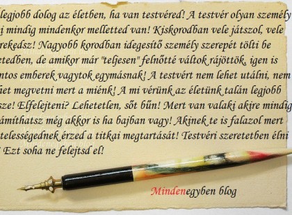 A legjobb dolog az életben, ha van testvéred!