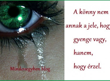 A könny nem annak a jele, hogy gyenge vagy, hanem, hogy érzel.