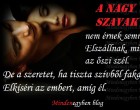 A nagy szavak nem érnek semmit Elszállnak....