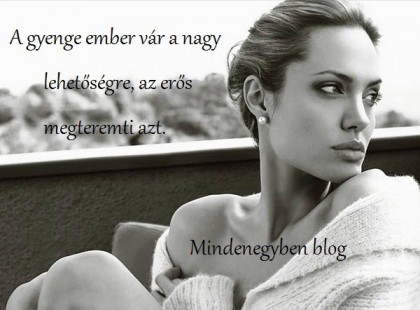 A gyenge ember vár a nagy lehetőségre, az erős megteremti azt.