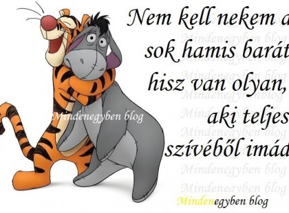 Nem kell nekem a sok hamis barát, hisz van olyan, aki teljes szívéből imád.