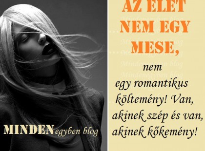 Az élet nem egy mese, nem egy romantikus költemény! Van, akinek szép és van, akinek kőkemény!