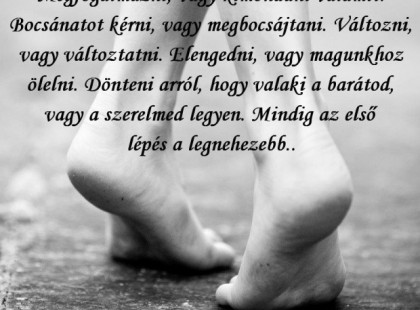 Mindig az első lépés a legnehezebb. Mindenben. Megfogalmazni....