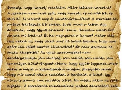 Butaság, hogy harcolj valakiért.. Miért kellene harcolni?