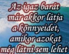 Az igaz barát már akkor látja a könnyeidet, amikor azokat még látni sem lehet a szemedben.