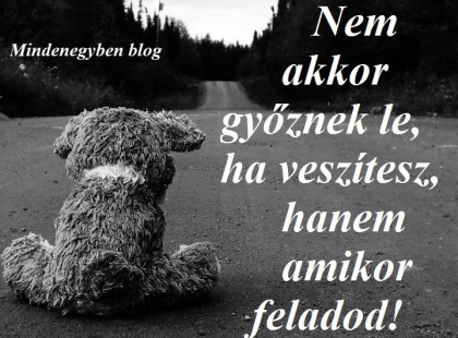 Nem akkor győznek le, ha veszítesz, hanem amikor feladod!