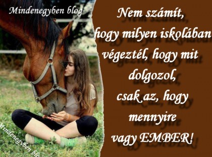 Nem számít, hogy milyen iskolában végeztél, hogy mit dolgozol, csak az, hogy mennyire vagy EMBER!