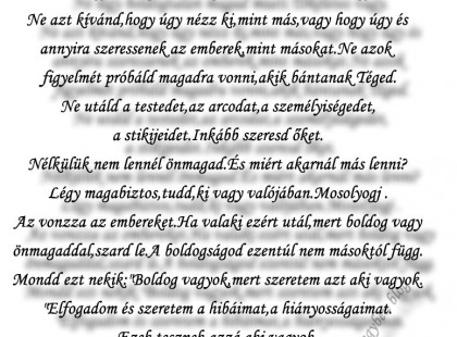 Ne légy boldogtalan magad miatt...
