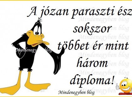 A józan paraszti ész, sokszor többet ér mint három diploma!