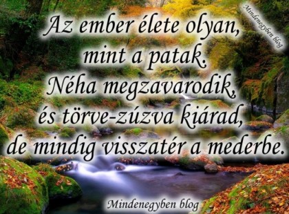 Az ember élete olyan, mint a patak....