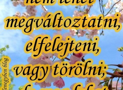 A múltat nem lehet megváltoztatni, elfelejteni, vagy törölni-de meg lehet vele békélni.