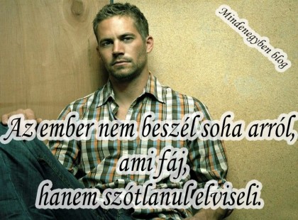 Az ember nem beszél soha arról, ami fáj, hanem szótlanul elviseli.