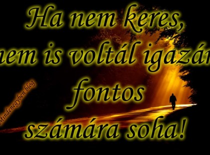 Ha nem keres, nem is voltál igazán fontos számára soha!