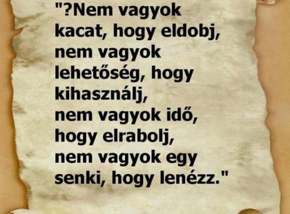 Nem vagyok kacat, hogy eldobj, nem vagyok lehetőség, hogy .....