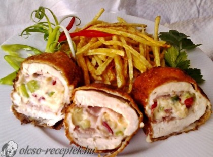 Macisajtos töltött csirkemell recept