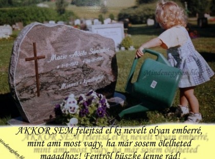 AKKOR SEM felejtsd el ki nevelt olyan emberré, mint ami most vagy, ha már sosem ölelheted magadhoz! Fentről büszke lenne rád!