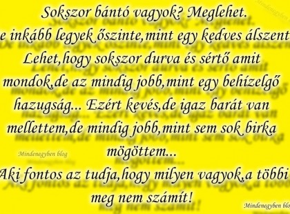 Sokszor bántó vagyok? Meglehet....