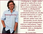 A boldogság az, tudják, amikor sugárzik az emberről az érzés: hogy jól van. A boldogság üt.