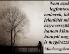Nem azok a legfontosabb emberek, kiknek jelenlétét mindig észrevesszük, hanem kiknek hiányát nagyon is megérezzük...