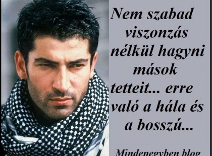 Nem szabad viszonzás nélkül hagyni mások tetteit... erre való a hála és a bosszú...