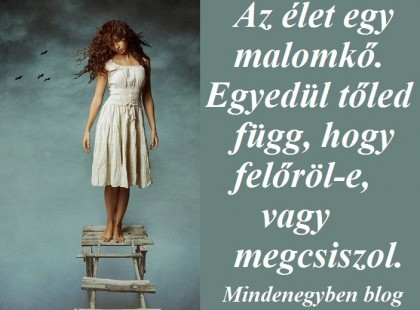 Az élet egy malomkő. Egyedül tőled függ, hogy felőröl-e, vagy megcsiszol...