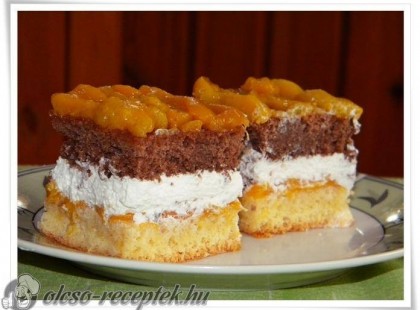 Őszibarackos krémszelet recept