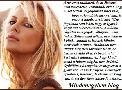 A múlton rágódni nem fogok, változtatni nem tudok. Tettem amit tettem, nem bánom. Voltak, vannak és lesznek hibáim, melyekből tanulok