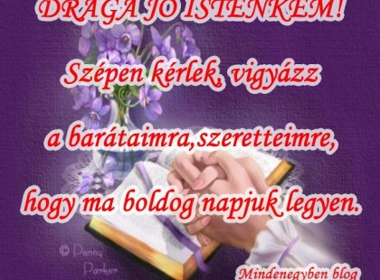 DRÁGA JÓ ISTENKÉM! Szépen kérlek, vigyázz a barátaimra,szeretteimre,hogy ma boldog napjuk legyen.