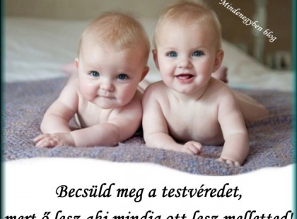 Becsüld meg a testvéredet, mert ő lesz aki mindig ott lesz melletted!