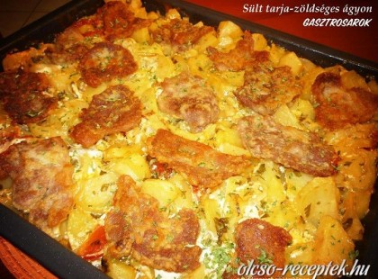 Ettől biztos jól lakik az egész család! Sült tarja zöldséges ágyon recept