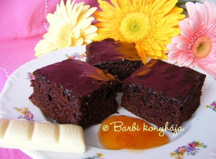 Csokis lekváros kocka - Hamis Sacher